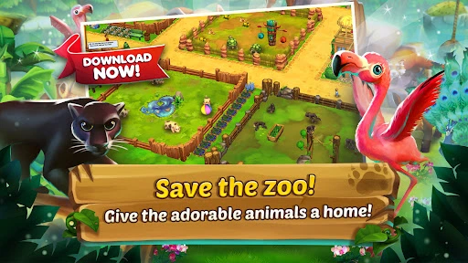 Zoo 2: Animal Park screenshot: visitors walking past an elephant enclosure